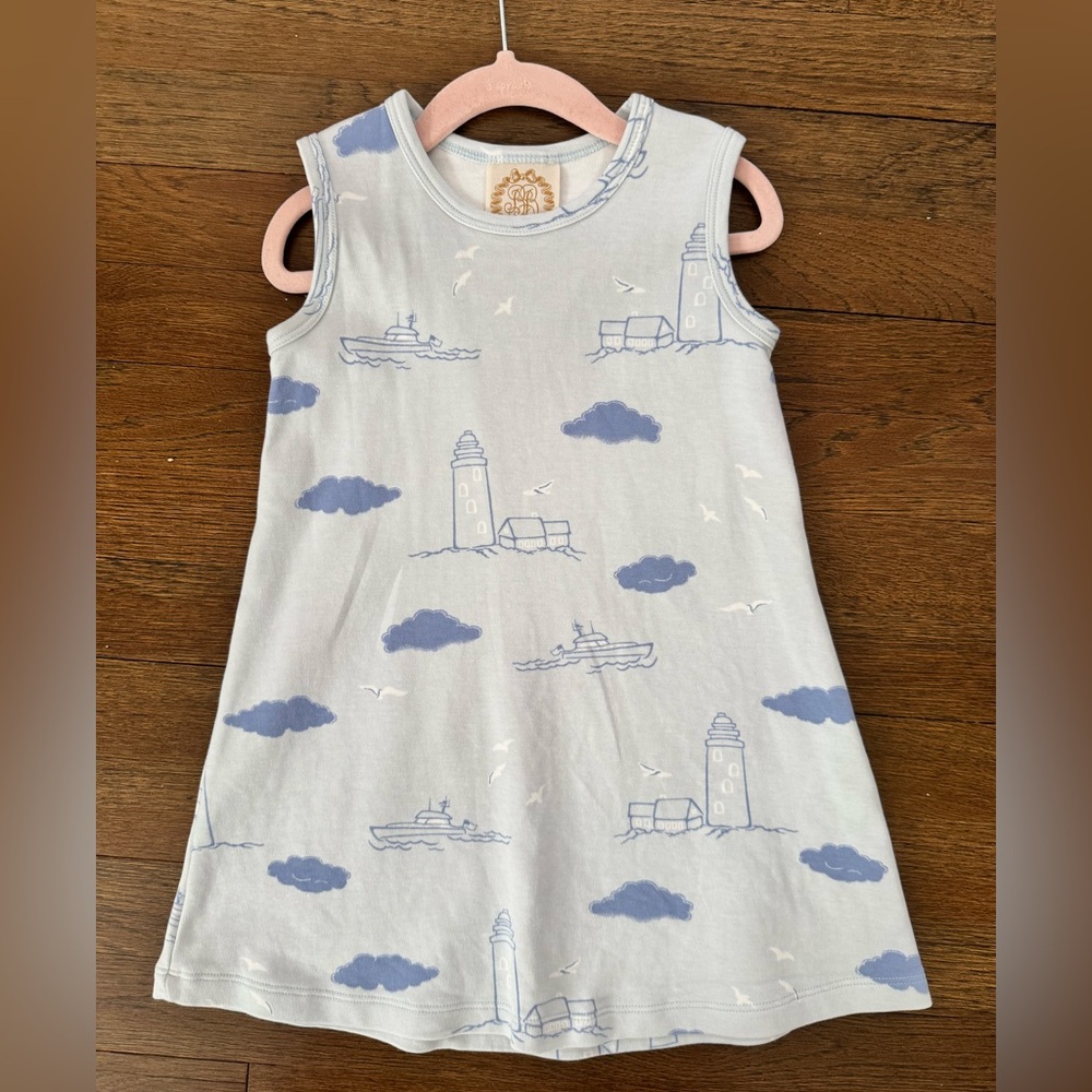 The Beaufort Bonnet Company Light Blue light house blue Polly play dress